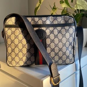 Gucci Blue and Beige Crossbody Bag